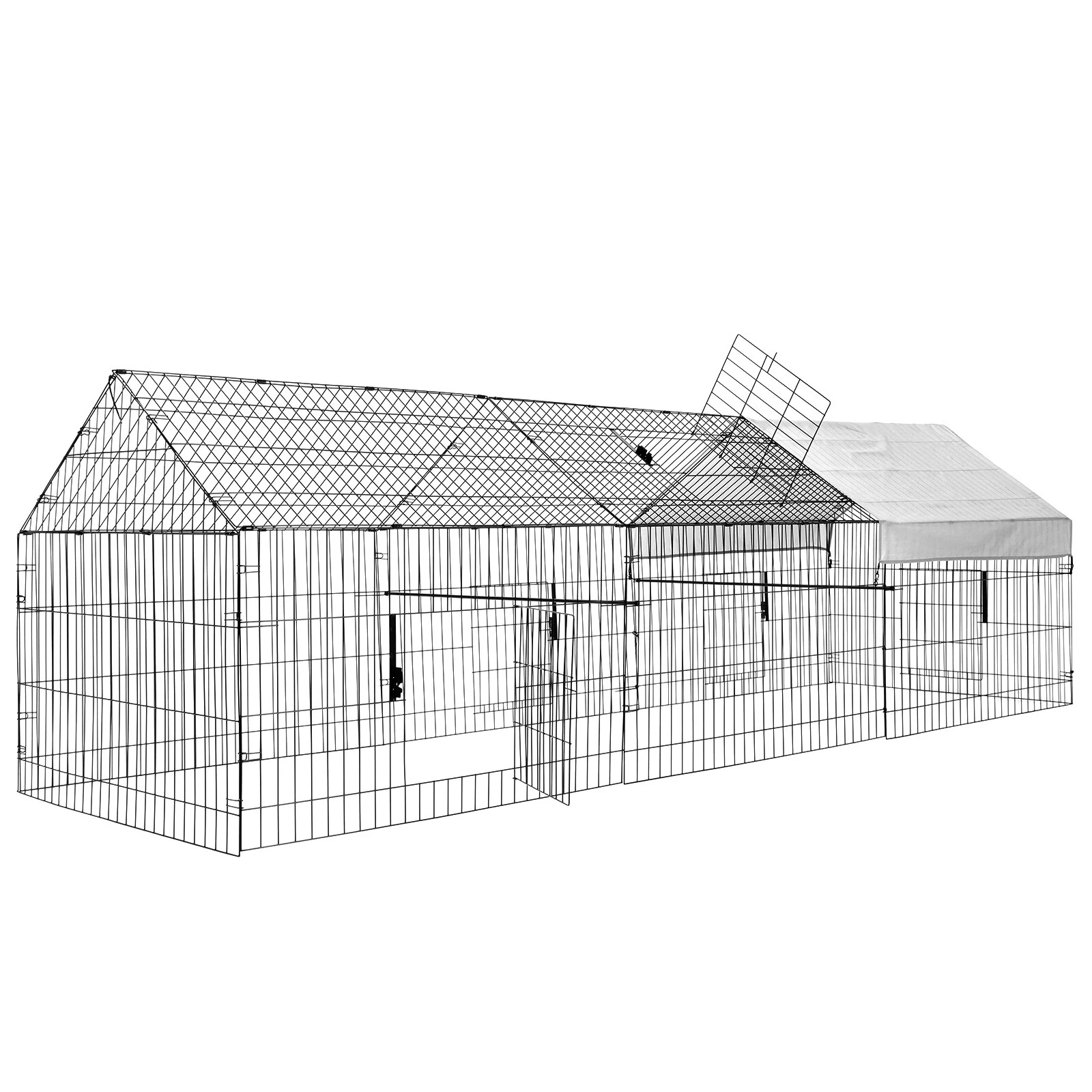 (image for) PawGiant 130'' Poultry Chicken Coop Hen House Hutch Backyard Run Nesting Box Outdoor Cage