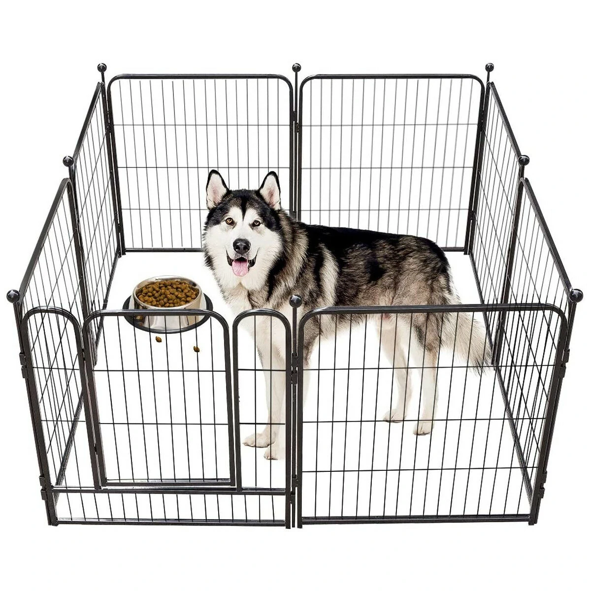 (image for) PawGiant Dog Pen 8 Panels 40" Height RV Dog Fence Outdoor Playpens Exercise Pen for Dogs Metal Protect Design Poles Foldable Barrier with Door