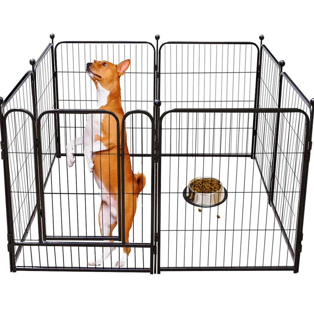 (image for) PawGiant Dog Pen 8 Panels 40" Height RV Dog Fence Outdoor Playpens Exercise Pen for Dogs Metal Protect Design Poles Foldable Barrier with Door