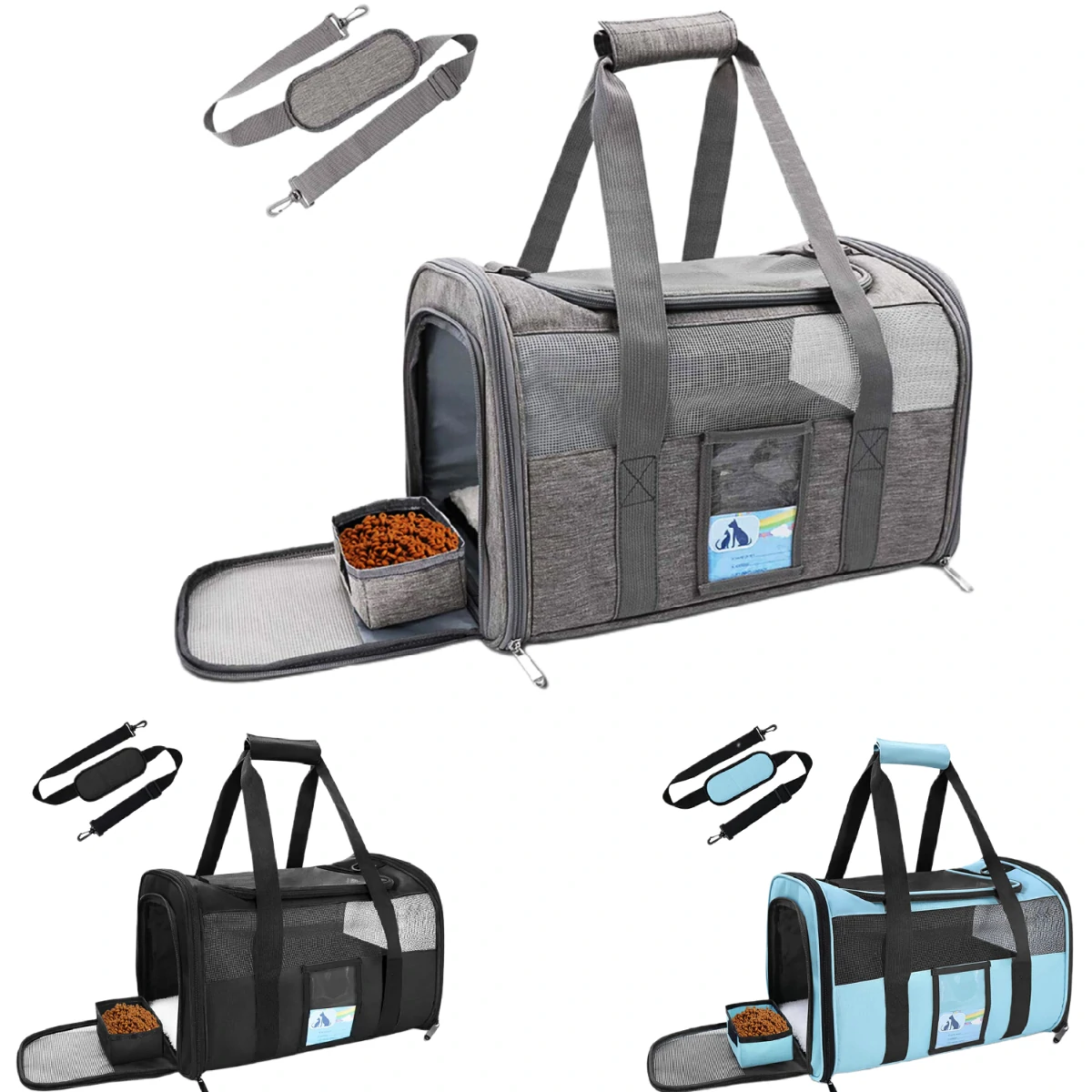 (image for) Pet Carrier Airline Approved, Soft-Sided Cat Carriers for Medium Cats Small Cats, Softy Dog Carriers for Small Dogs Medium Dogs