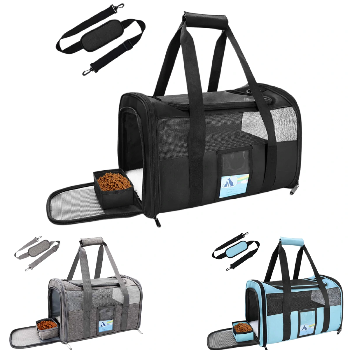 (image for) Pet Carrier Airline Approved, Soft-Sided Cat Carriers for Medium Cats Small Cats, Softy Dog Carriers for Small Dogs Medium Dogs